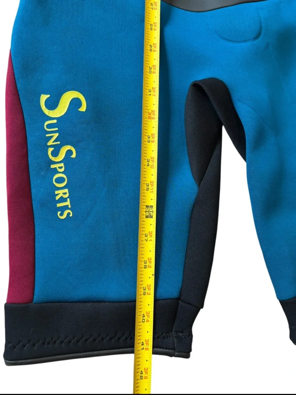Sun Sports Blue, Black & Burgundy Shorty Wetsuit Size YOUTH TEEN XL